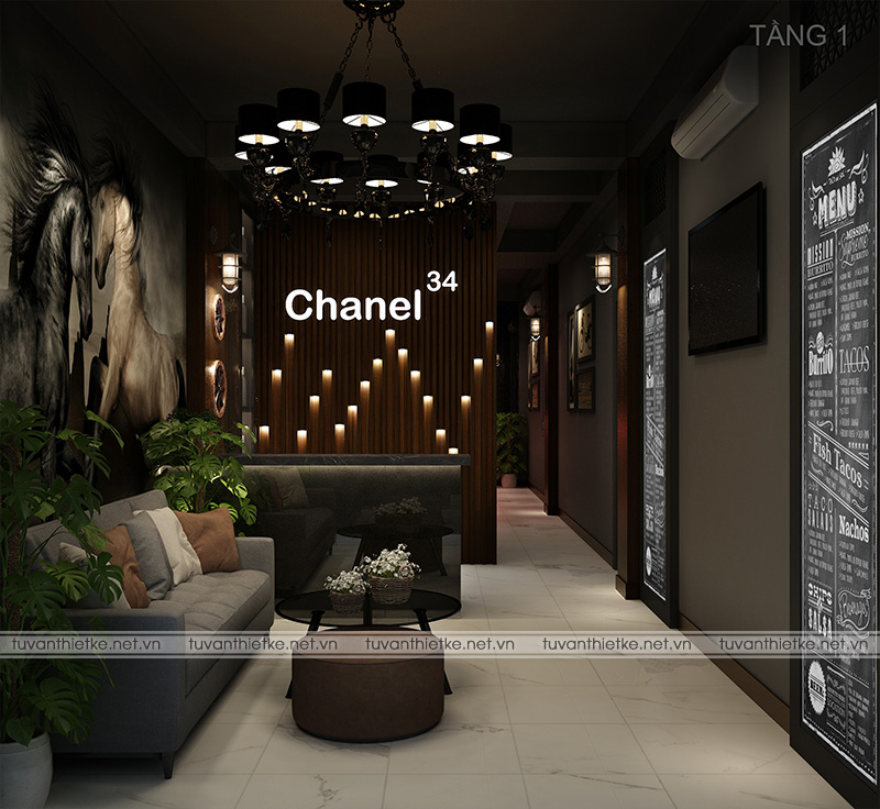 Thiết kế nội thất quán rượu Chanel 34 sang trọng